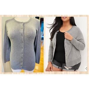 New Torrid 5 (5X 28) Classic Gray‎ Button Up Cardigan Lightweight Sweater Top